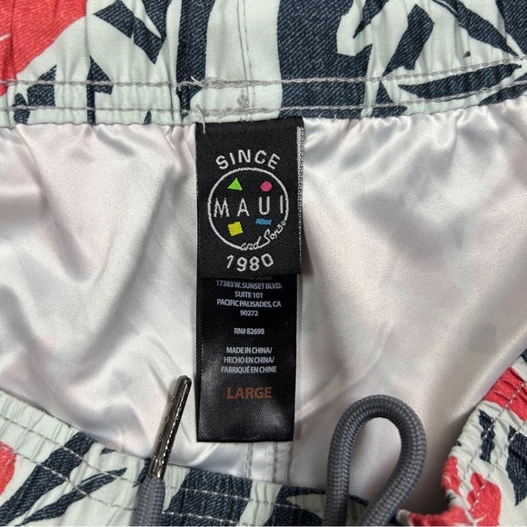 Maui and SonsMen’s Athletic Shorts Red and Black Size L - Picture 7 of 10